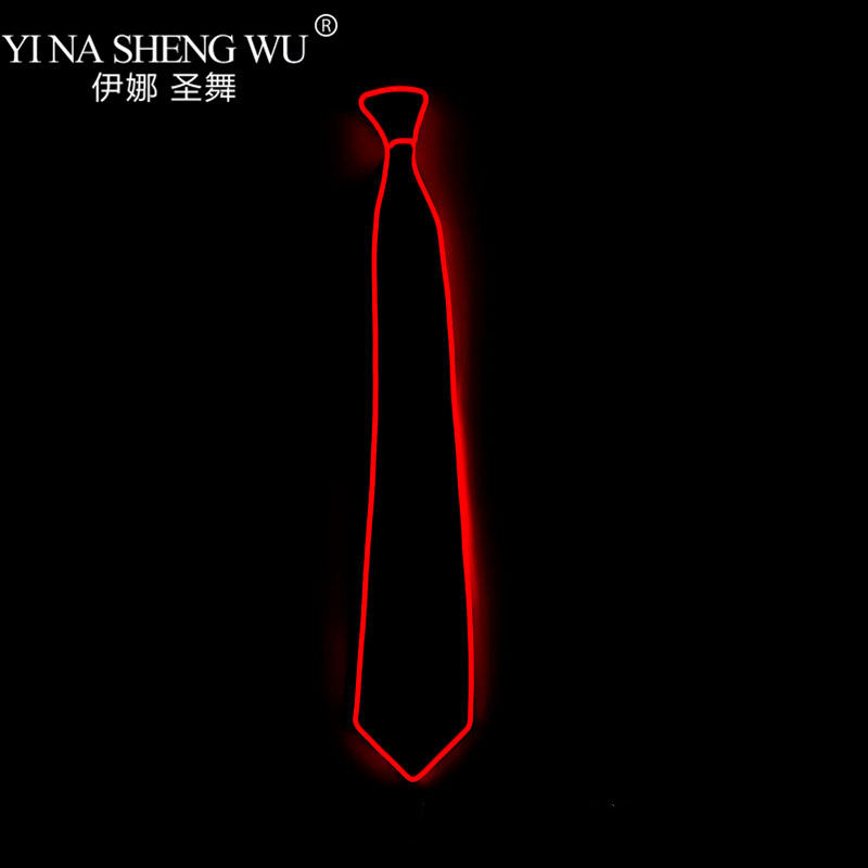 Men Glowing Tie EL Wire Neon LED Luminous Tie Glasses Cosplay Party Haloween Christmas Luminous Light Up DJ Bar Club Stage Prop: MULTI
