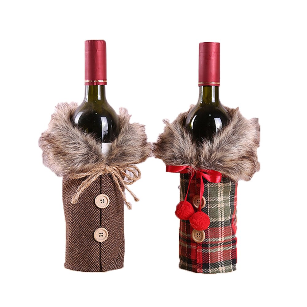 Wein Flasche Abdeckung Tasche Mehrweg Mittagessen Tasche Wein Flasche Weihnachten Taschen Textil Faltbare Verpackung Kordelzug Party Tisch Dekor