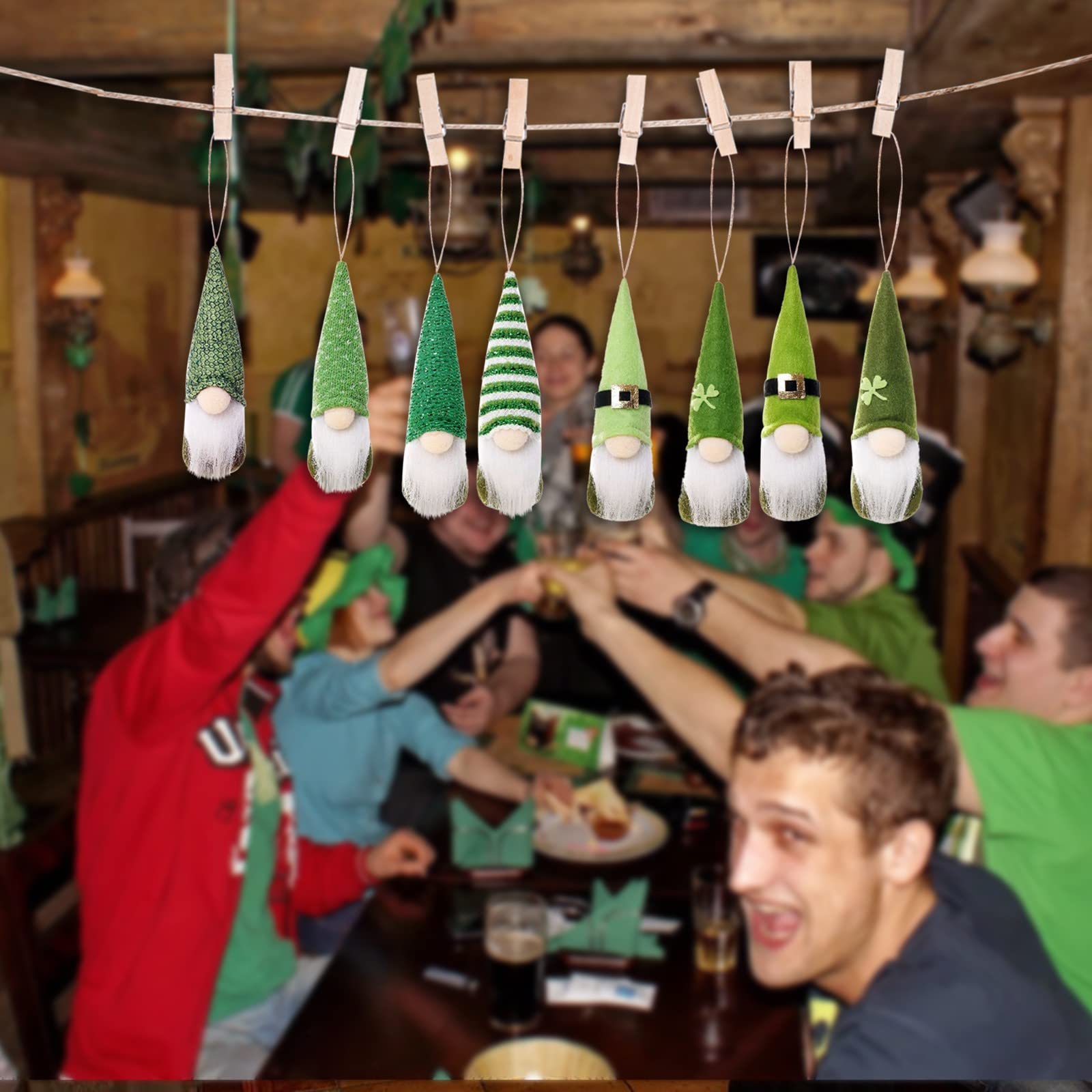 8 Pcs Dwerg Pop Hanger Doek Gnome Vorm Hanger St. Patrick &#39;S Day Party Ornament