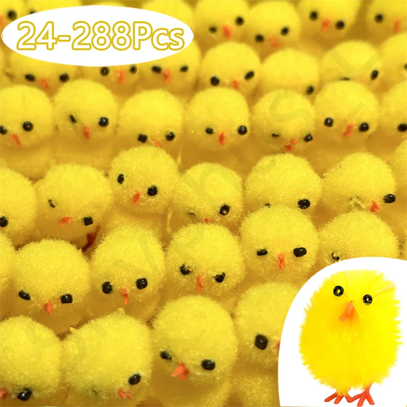 Lindo pollito de Pascua Mini Animal de imitación de felpa pequeño pollo amarillo decoración de DIY decoración de de Pascua