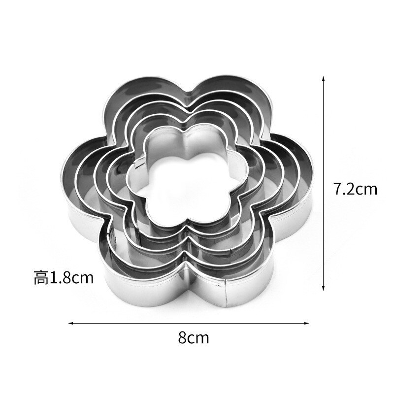 Cookie Cutter Set - 5 Piece - Fondant / Pastry / Bread / Sandwich / Biscuit Cutter - Stainless Steel Baking Mould Cookie Cutter: flower mold