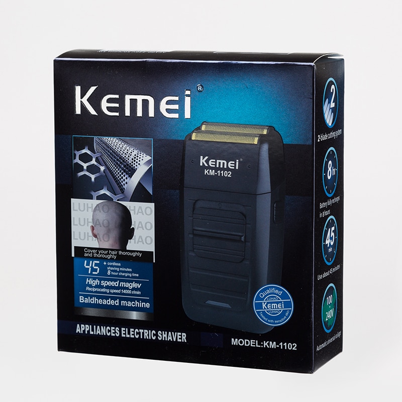 Kemei 1102 Electric Shaver Men Electric Razor Rechargeable Floating Beard Shaver Hair Trimmer Face Care Shaving Machine