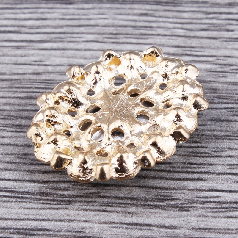 10 stk/parti 25mm*31mm diamantknapper i gyllen legering flatback dekorasjoner akryl rhinestone knapp gjør-det-selv bryllup tilbehør