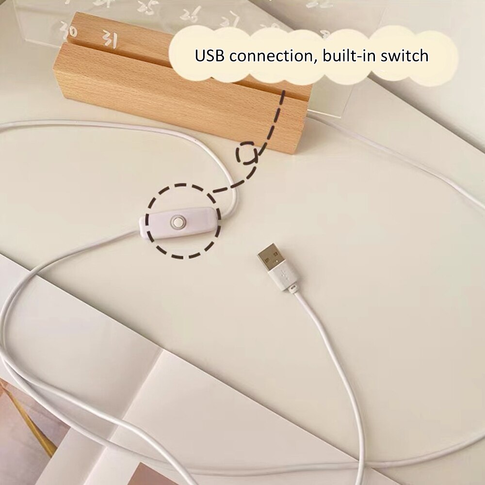 Clear Writing Board Acrylic Message Board With Triangle Base Luminous Base Erasable White Pen Decoration