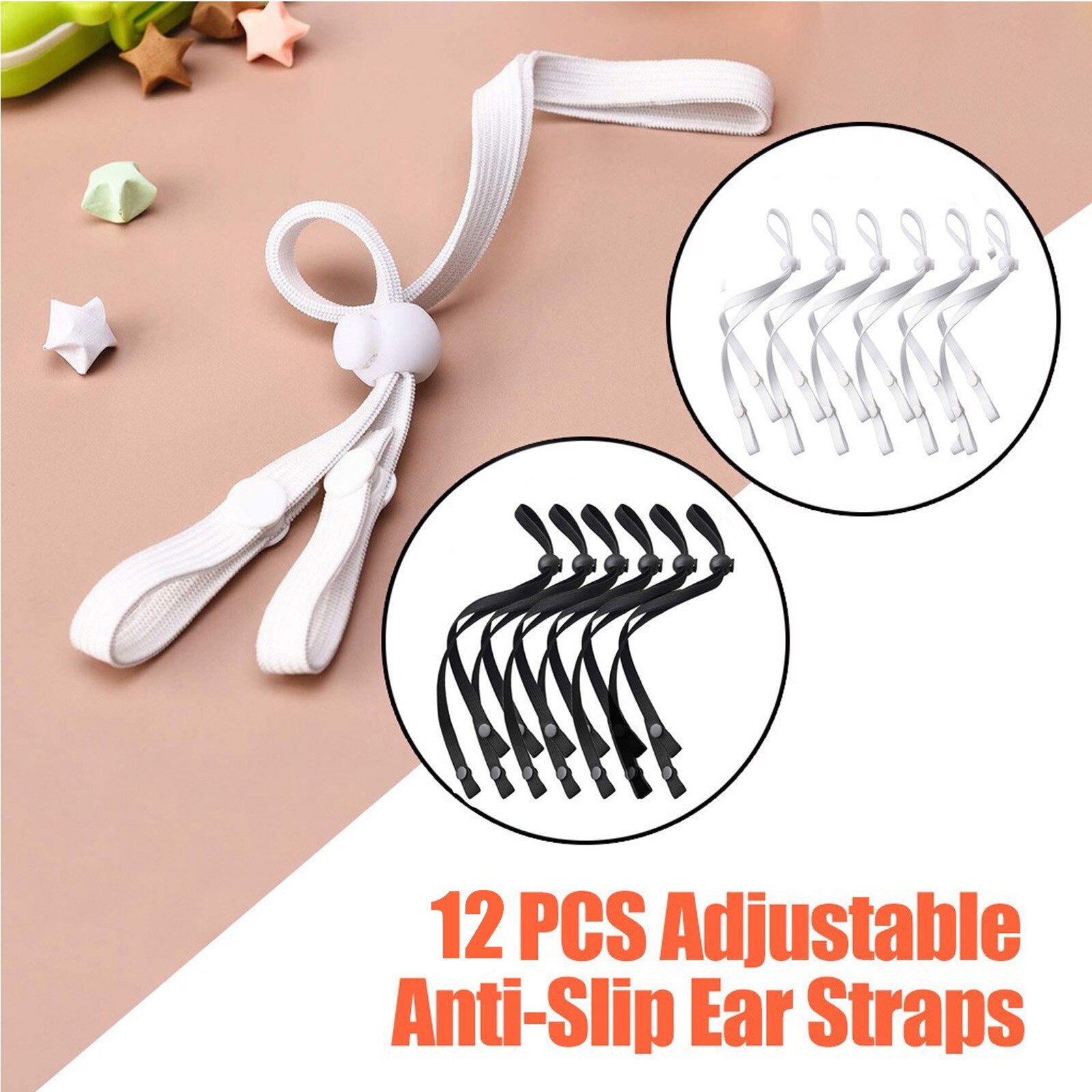 12 Pcs Verstelbare Oor Bandjes Masker Anti-Slip Oorhaak Loop Extension Bandjes Eelastic Stof Haak Band Salvaorejas Mascarilla c24