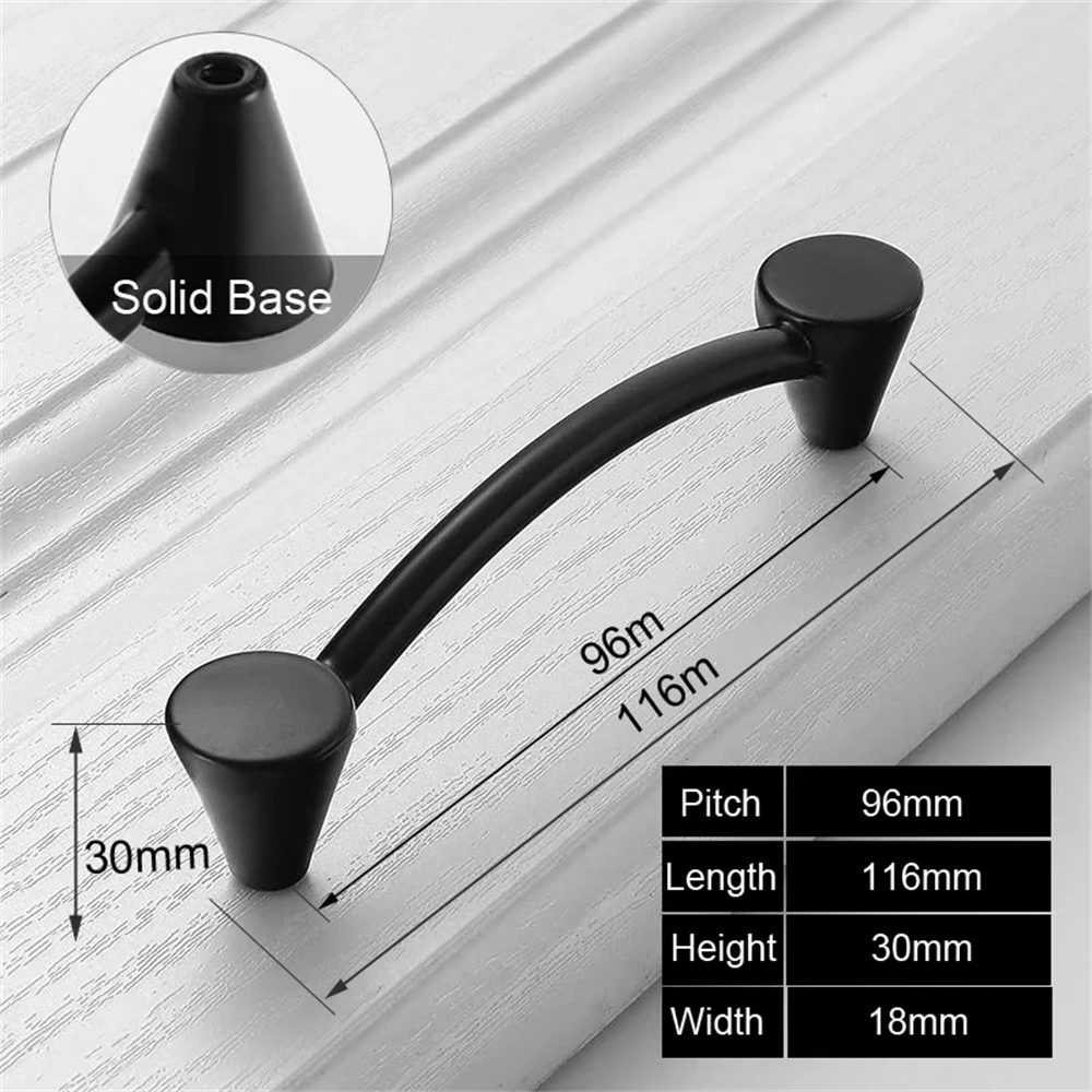 Black Aluminum Alloy Bedside Table Handle Minimalist Cabinet Pulls Furniture Hardware Wardrobe Cabinet Door Drawer Handles