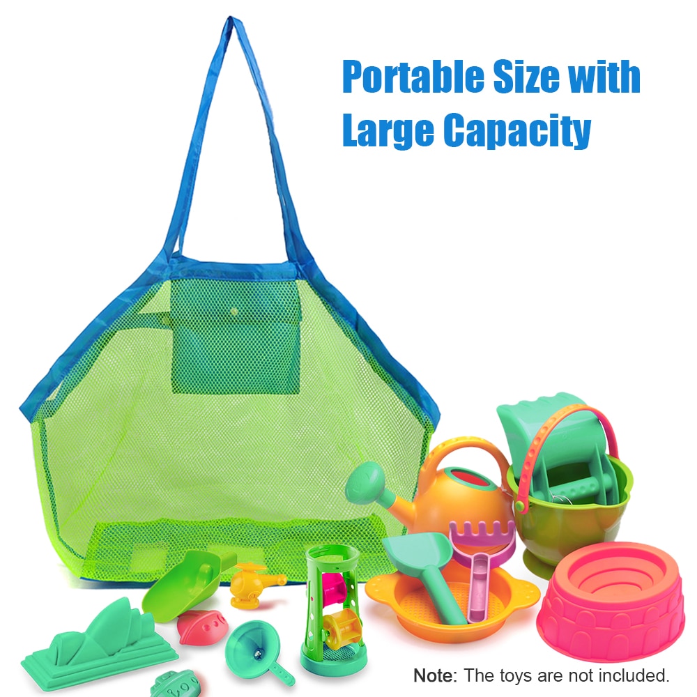 Draagbare Outdoor Strandtas Opvouwbare Mesh Zwemmen Tas Voor Kinderen Strand Speelgoed Manden Opbergtas Kids Outdoor Waterdichte Zakken