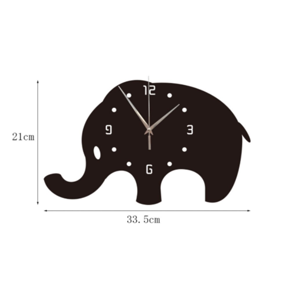 Animaux Éléphant Horloge Murale Décor À La Maison Moderne Miroir Effet Éléphants HORLOGE À FAIRE SOI-MÊME