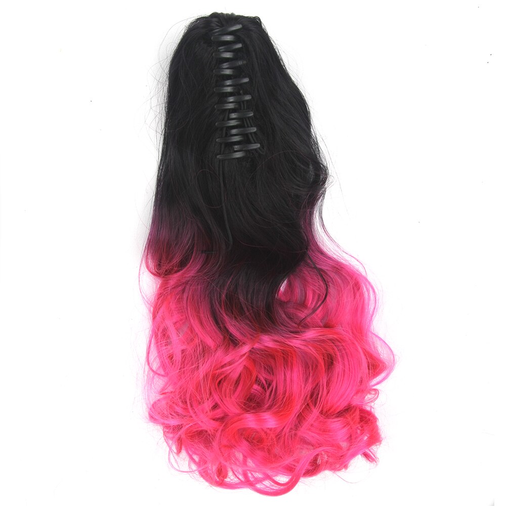 Soowee – Postiche Queue De Cheval synthétique à pince, 24 pouces, Extensions De cheveux ondulés gris ombré, Postiche Queue De Cheval