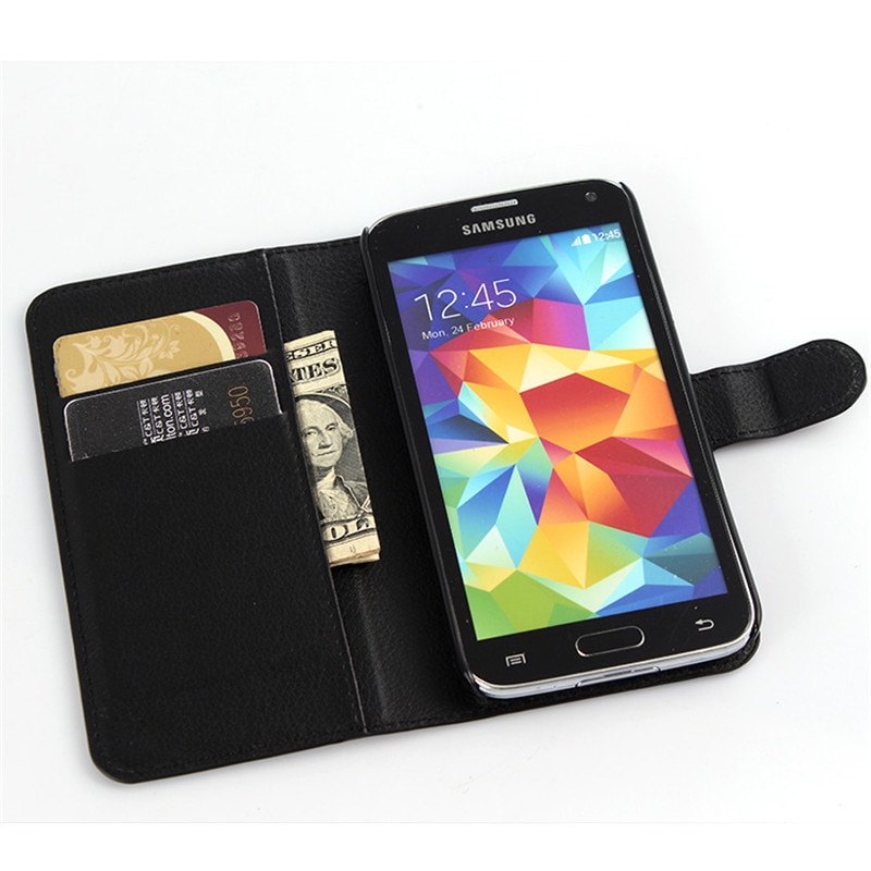 Leather Flip Wallet Case For Samsung Galaxy S5 Neo SM-G903F S5 i9600 G900F GT-I9600 Classic Case For Samsung S5 Mini Cover