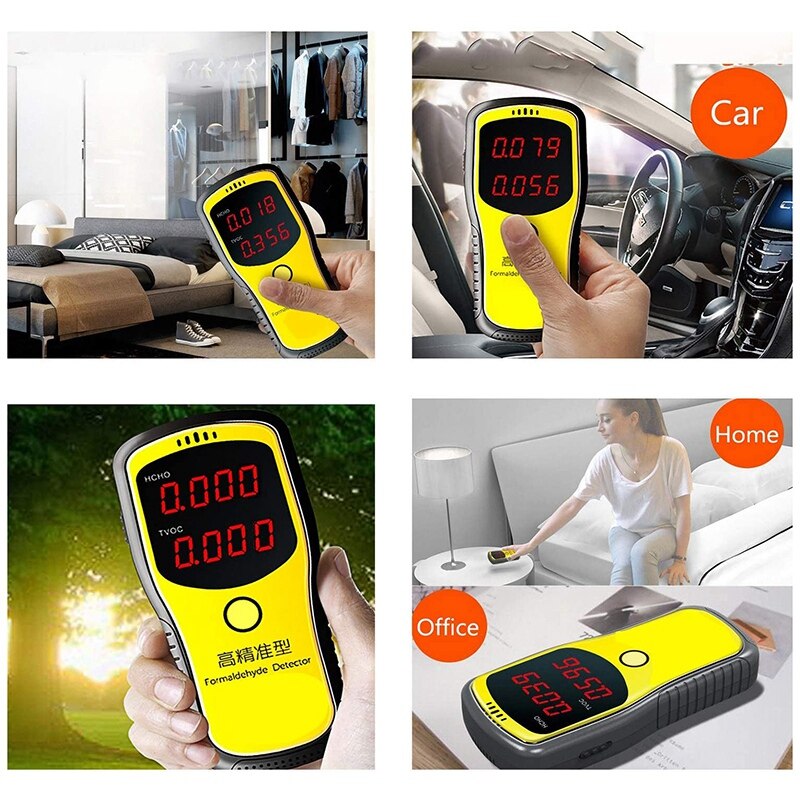 Koolmonoxide Detectoren Draagbare Formaldehyde Sensor Digitale Luchtkwaliteit Monitor Gas Analyzer Lcd Hcho Tvoc Detector
