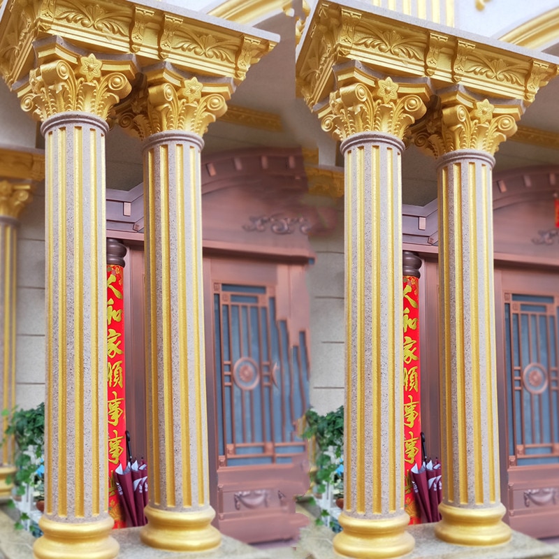 30cm (11.8in, Internal Diameter)ABS Multi Pattern Durable Round Concrete Roman Pillar TOPMold with Beak, Leaves &Plain Embossing