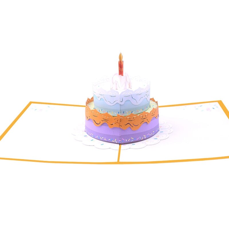 3D Pop-Up Greeting Card for Happy Birthday Cake Box Balloon Wedding Party with Envelope