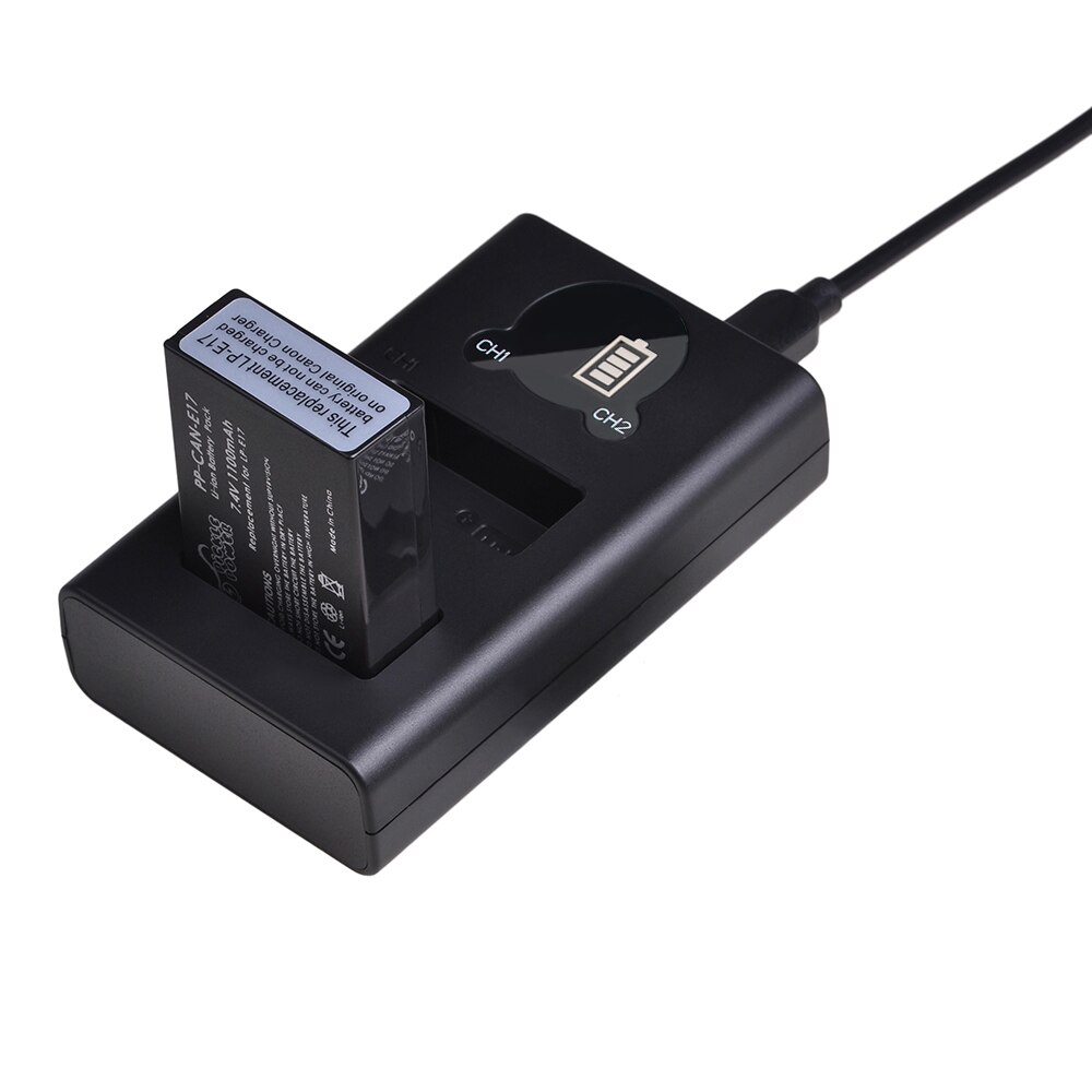 4 Uds LPE17 LP E17 LP-E17 batería LED cargador Dual USB para Canon EOS 200D M3 M5 M6 750D 760D T6i T6s 800D 8000D beso X8i Cámara: Charger and 1Battery