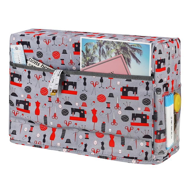 Sewing Machine Cover Cotton Canvas Dust Cover Protector with Pockets for Most Standard Sewing Machines