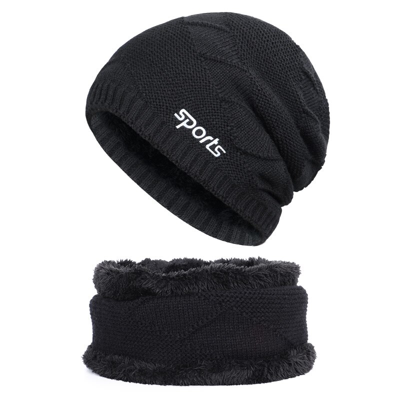 Vinter dame kasket herre kasket far hat sport unisex gorras populære mandlige skullies varm tyk hække kasket 2 stk sæt