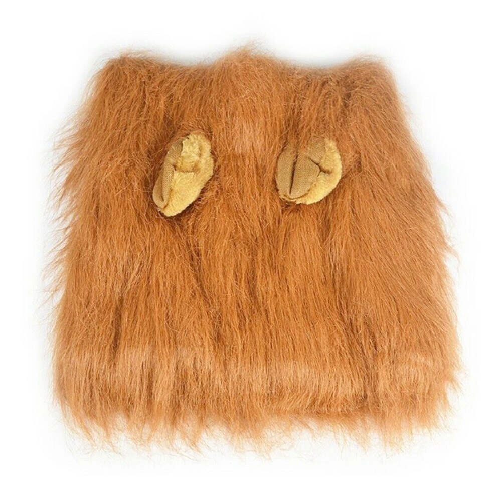 Pet Costume Lion Mane Wig with/without Ears for Large Dog Halloween Clothes Fancy Dress up DIN889