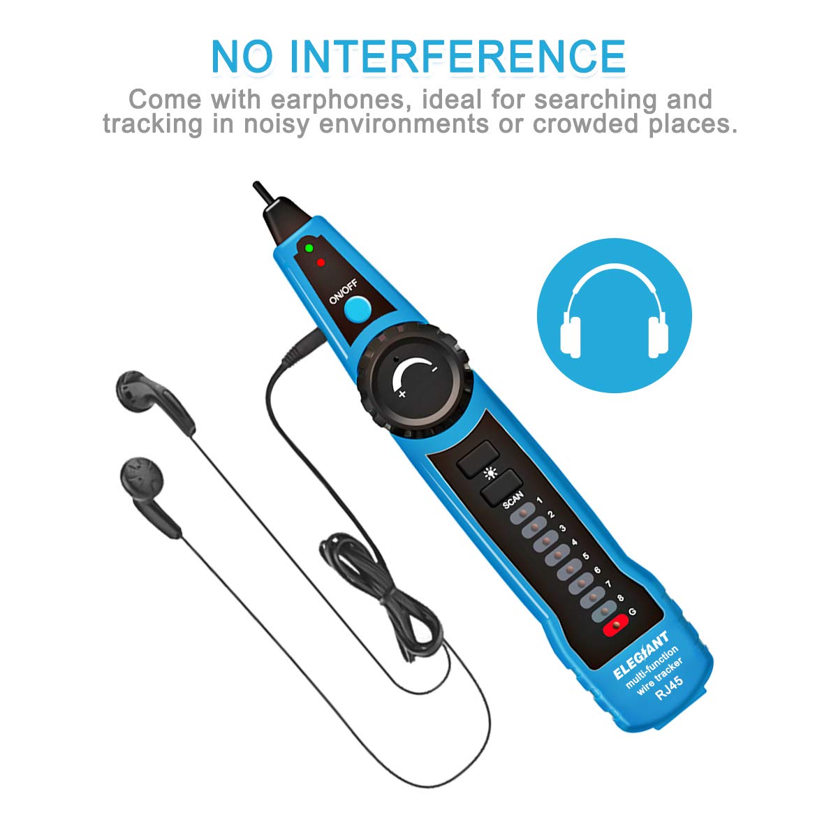 Wire Tracker,ZoeRax RJ11 RJ45 Cable Tester Line Finder Multifunction Wire Tracker Toner Ethernet LAN Network Cable Tester