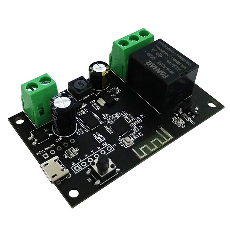 WiFi Momentary Inching Relay Self-Locking Switch Module DC 7-32V WiFi Relay Switch Smart Life/Tuya APP Remote Control: Default Title