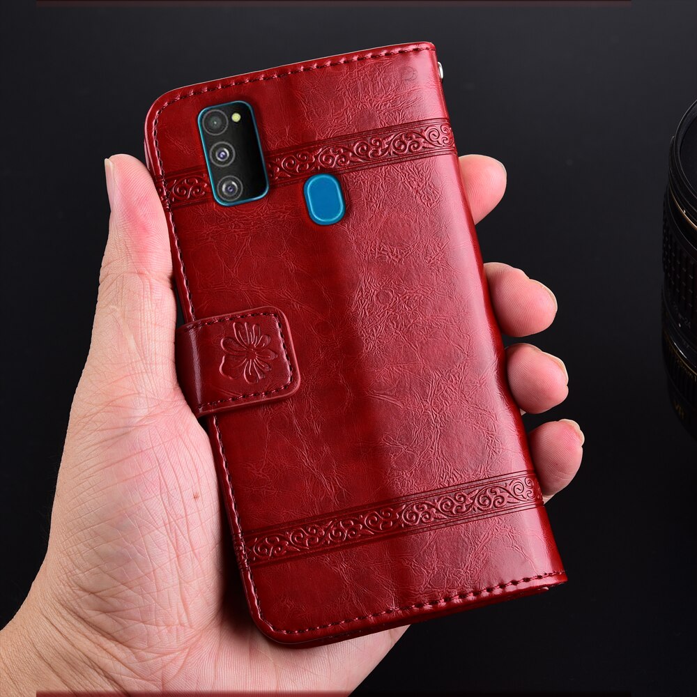 3D Bloem Flip Leather Case Voor Samsung Galaxy M21 Case Voor Samsung M21 M 21 Case Telefoon Case Cover