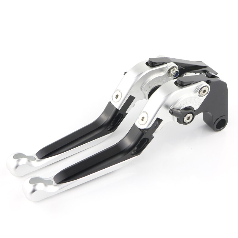 Palancas de freno de embrague para Yamaha Tenere 700, palancas de freno CNC plegables y ajustables, accesorios de aluminio extensibles para motocicletas: Black and Silver