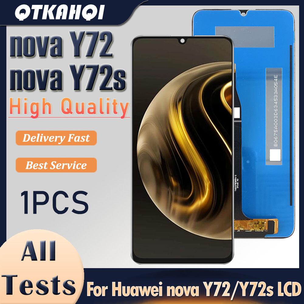 6.75 inch For Huawei nova Y72 MGA-LX3 LCD With Frame Display Screen Touch Digitizer For Huawei nova Y72s LCD GFY-LX1 Replacement