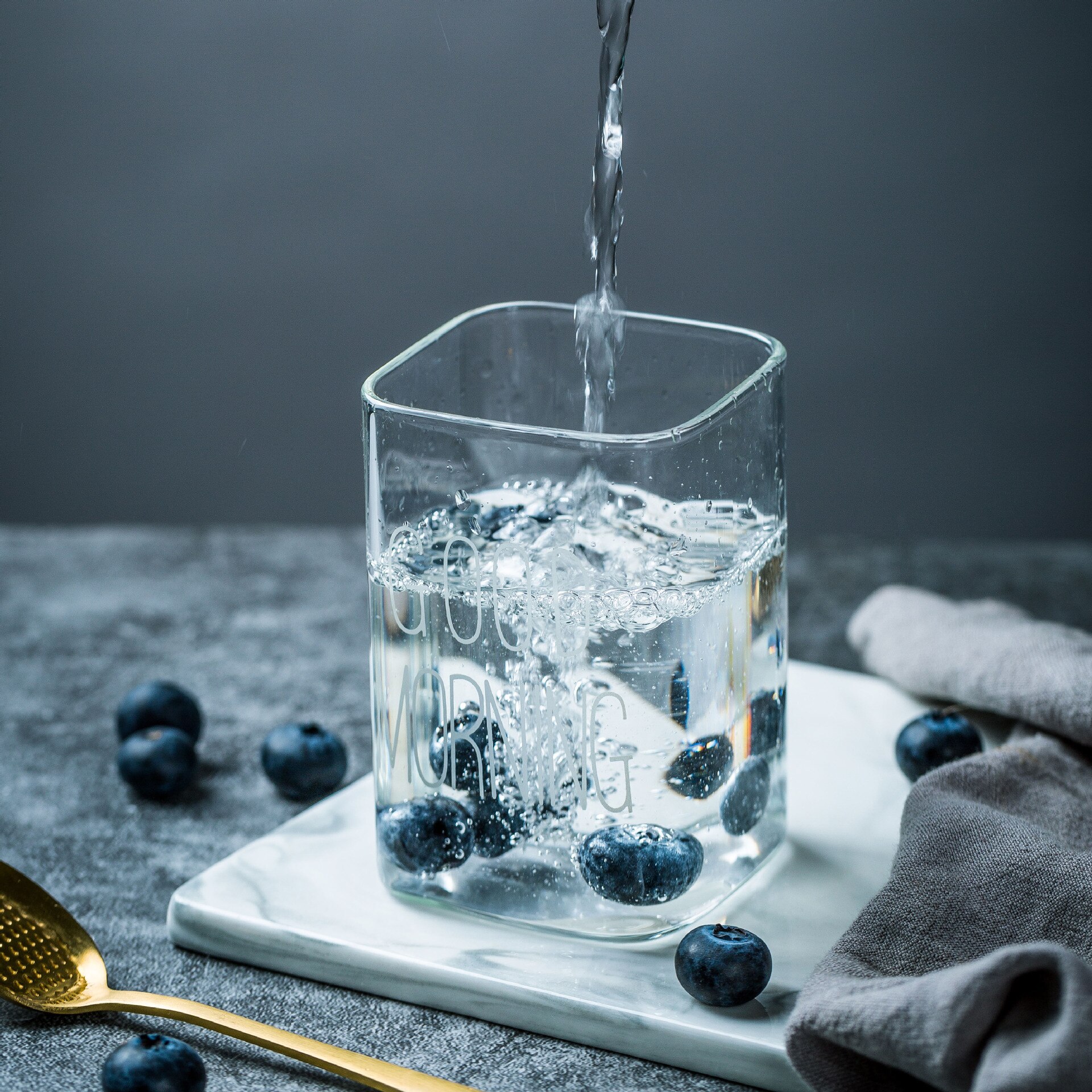 Glass beer glass drink glass Transparent Cup Korean Juice Cup Water Transparent Square Glass Cup