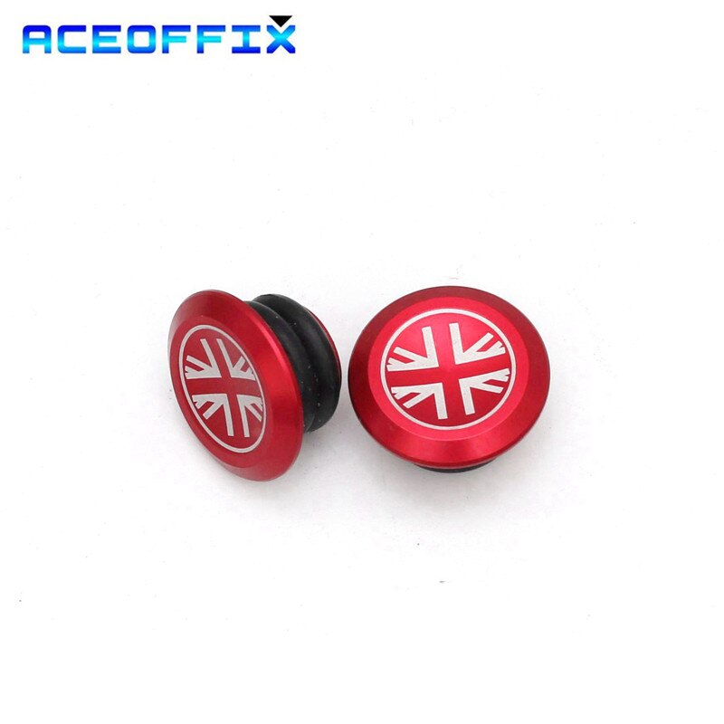 Aceoffix 1 par bicicleta guiador plugues para brompton liga de alumínio 6 cores: red