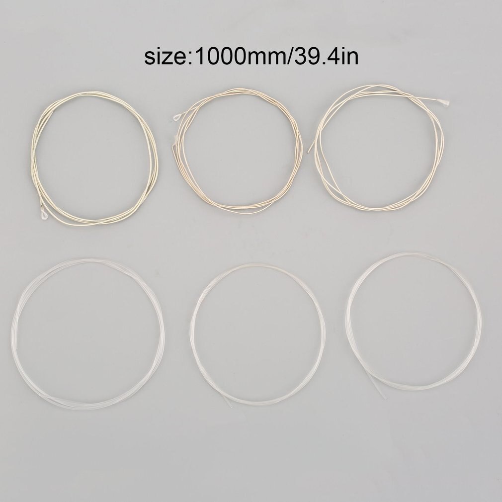 6psc Clear Silver Nylon Zilveren Snaren Set Voor Klassieke Klassieke Gitaar 1M 1-6 E B G D een E Guitarra Bass Onderdelen & Accessoires Set