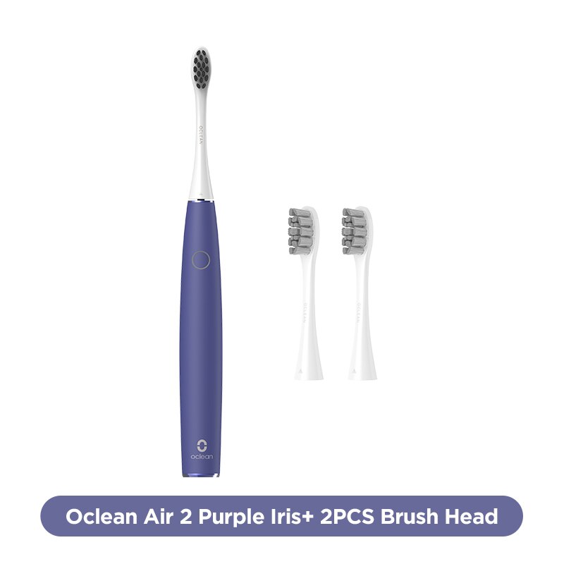 ¡Novedad de ! Cepillo de dientes eléctrico sónico Oclean Air 2, reducción de ruido, suave Limpieza de dientes, magnético, carga rápida, 40 días: Purple add 2 heads