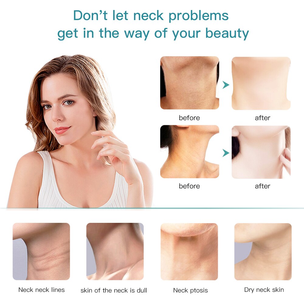 Neck Anti Wrinkle Face Lifting Beauty Device Double Chin Remove Massager LED Photon Therapy EMS Tighten Neck Lifting Care Tool