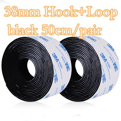 Mocne rzepy zapięcie samoprzylepne taśma haczyk i pętla nylonowa naklejka magiczne rzepy klej z klejem do majsterkowania 16 ~ 110mm 50cm: 38mmblack 1pair 50cm