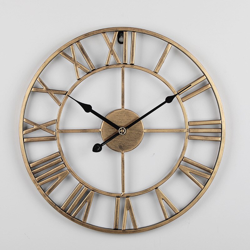 Reloj de pared de estilo nórdico de Metal grande, 40cm, para el hogar, dormitorio, arte del hierro, decoración del hogar: as Picture 7