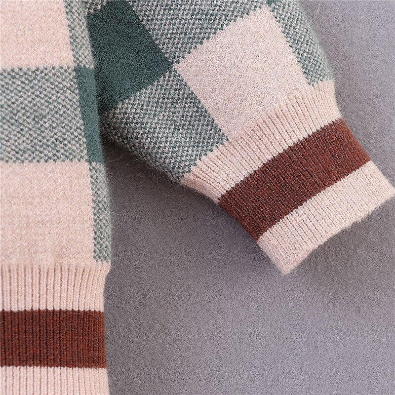 Chandails bébé fille garçons vêtements hiver tricoté pull noël Plaid pull pull manteau tricots