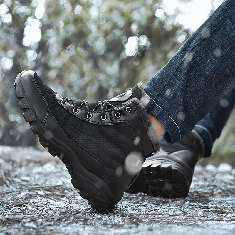 Trend Mannelijke Sneeuw Pluche Warme Mannen Keep Warm Bont Botas Classic Outdoor Wandelen Sneaker Enkel Winter Grote Maat 48 Schoeisel