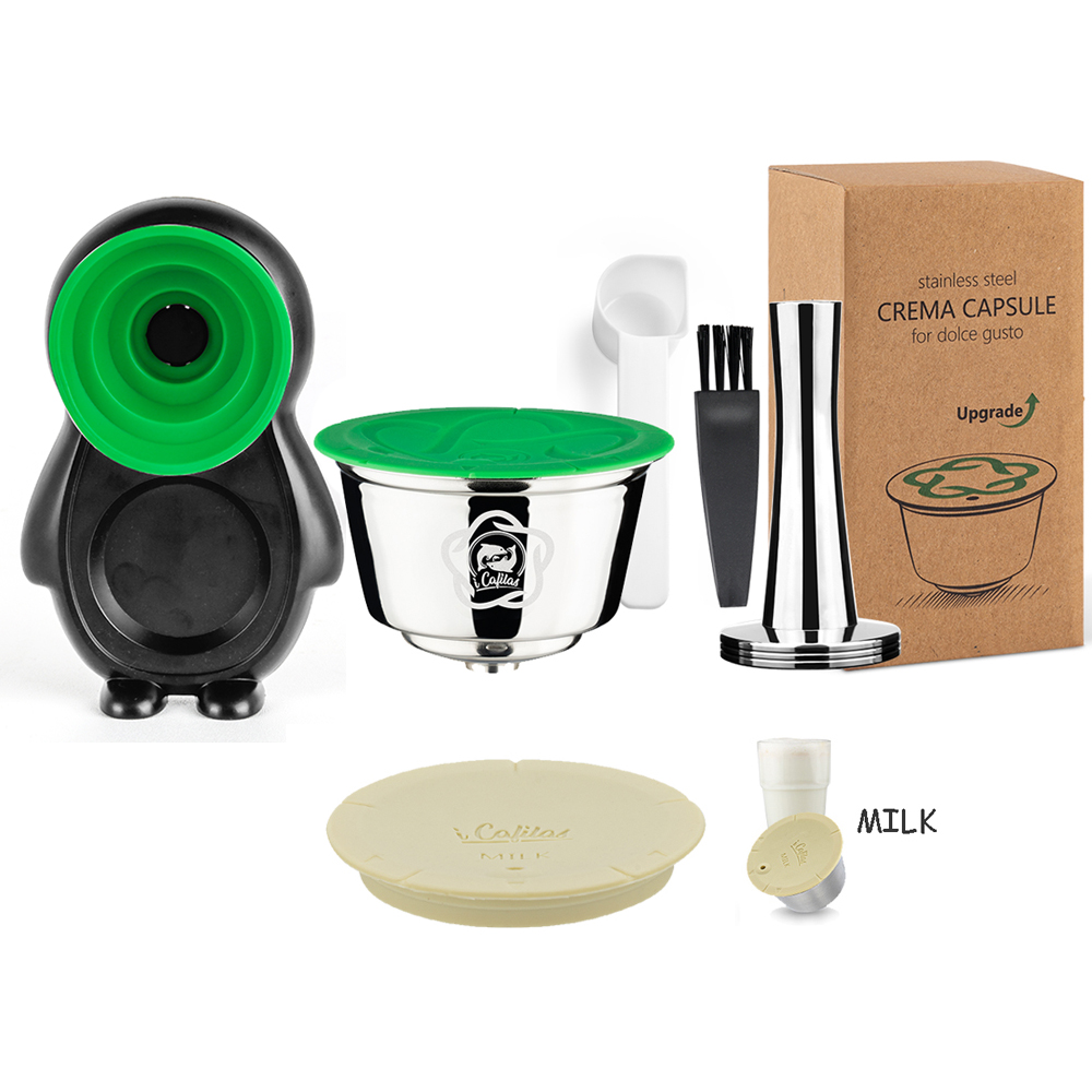 Capsule di caffè ricaricabili riutilizzabili per Dolce Gusto Maker Nespresso Caffè espresso e cialde filtro per il latte Accessori per caffè: Brown