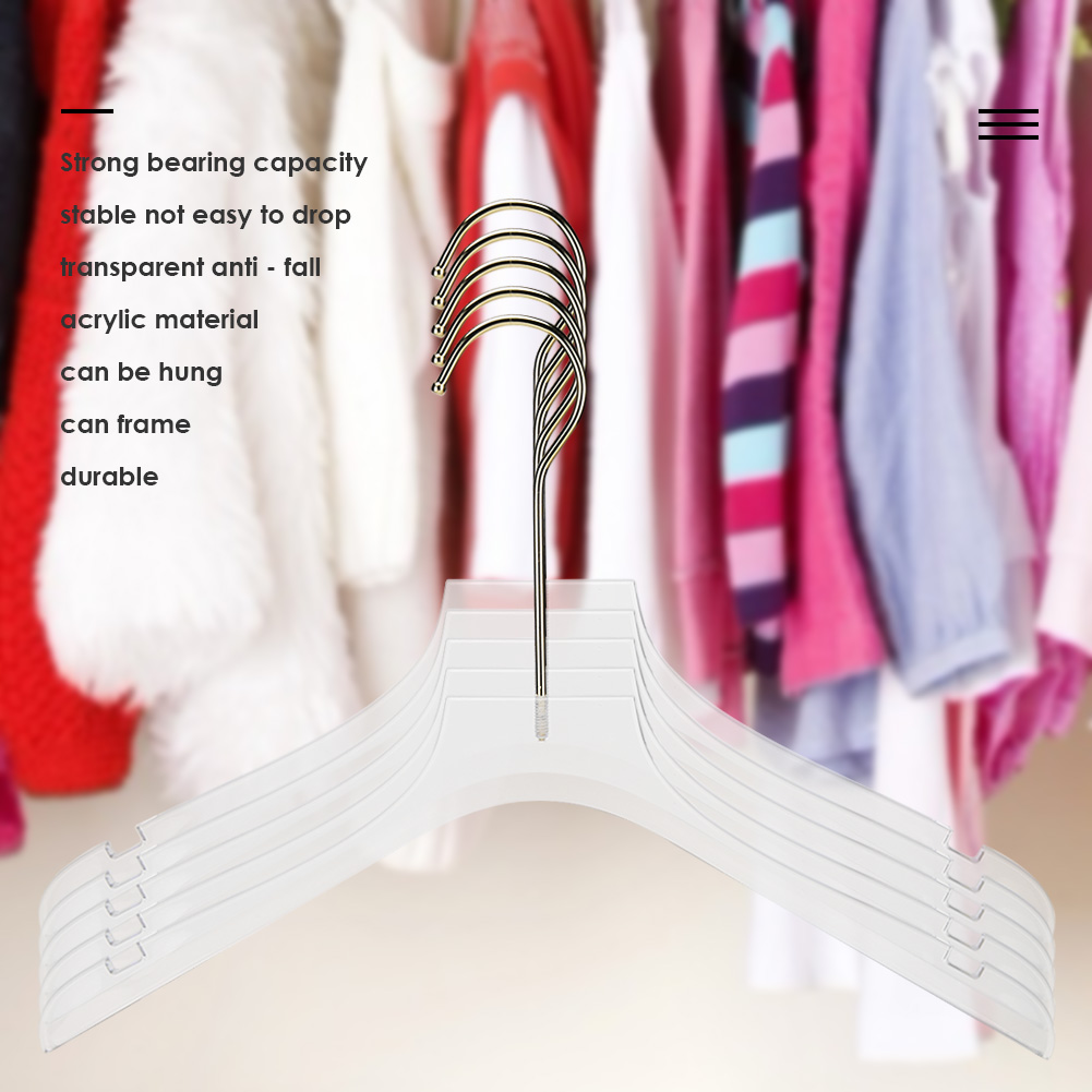 Stainless Steel Clear Acrylic Hanger Home Wardrobe Laundry Drying Rack Saving Space Closet Clothes Organizer Rack