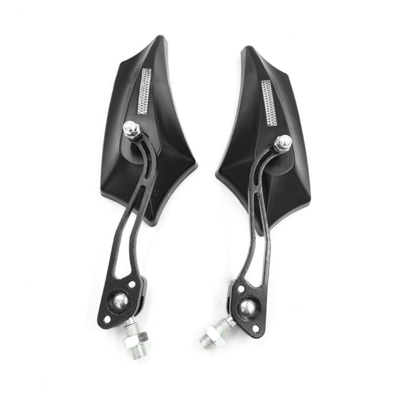 2x Gemodificeerde Spiegels Motorfiets Scooters Achteruitkijkspiegel Side Achteruitkijkspiegels Links Rechts 8Mm 10Mm: Black
