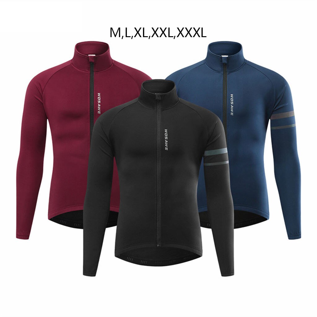 Mens Fietsen Jas Winter Winddicht Lange Mouwen Warm Shirts Kleding Voor Buiten Mountainbike
