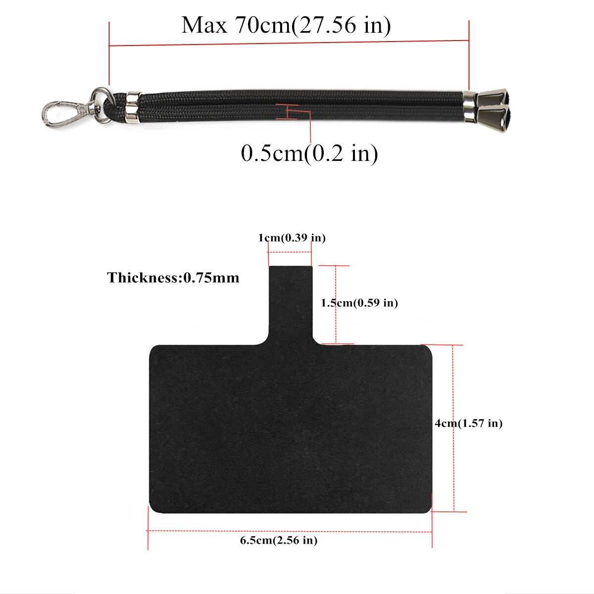 Odpinany regulowany smycz na telefon do telefonu komórkowego kobiety uniwersalny Patch Crossbody na szyję zatrzaskowy sznur do zawieszania