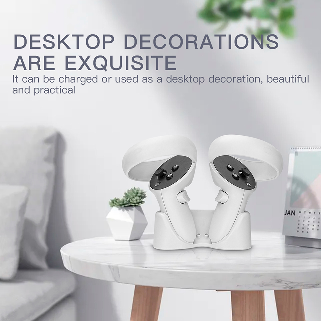 Controllers Charging Dock PC Station Charger Stand Storage Base with Rechargeable Battery VR Replacement for Oculus Quest 2