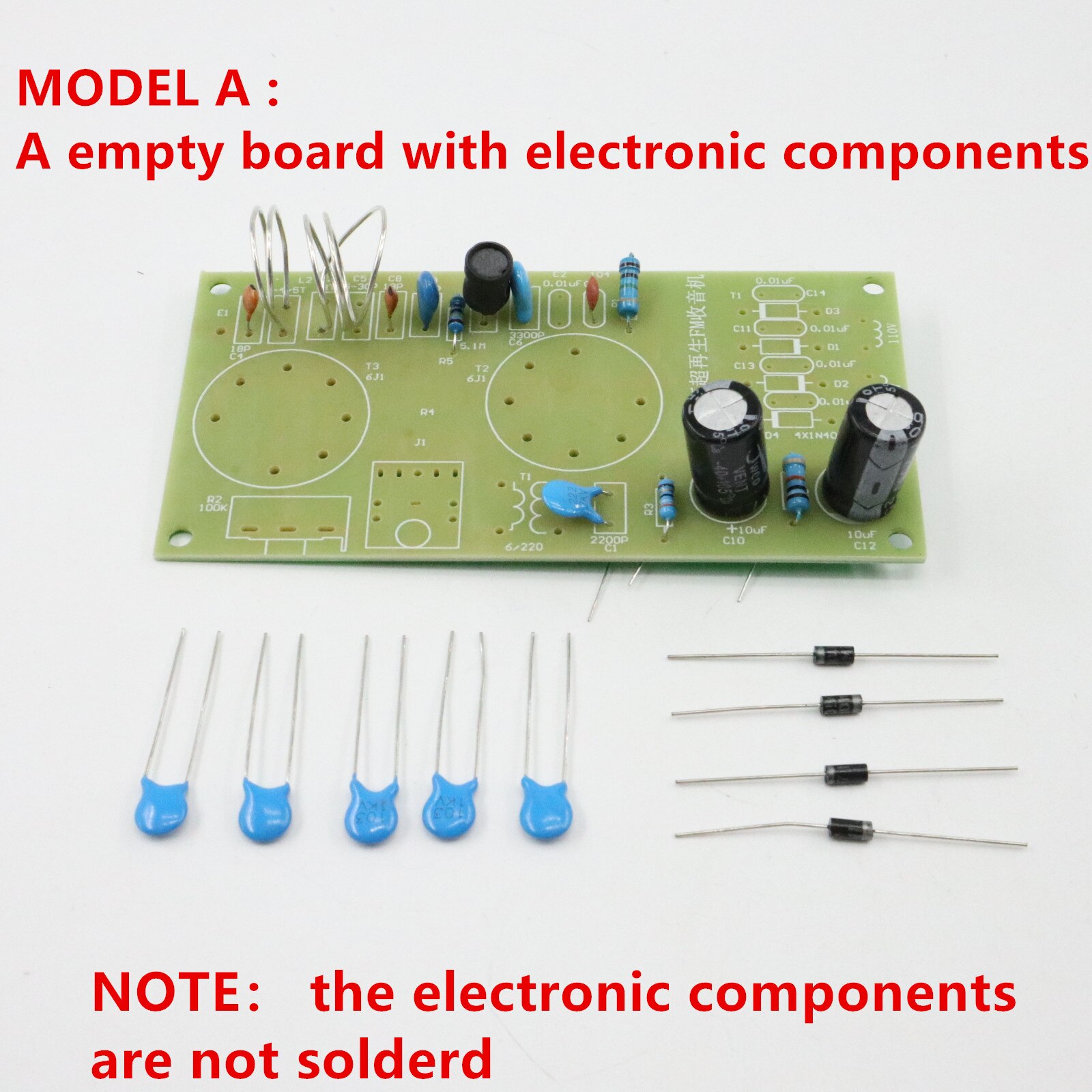 Galblaas Radio Frequentie Modulatie Kits, Fm Twee Lamp, Super Regeneratie Elektronenbuis, 6J1 + 6J1 Drive Hoorn: MODEL A