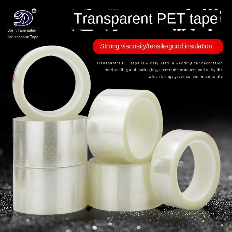Transparent PET Tape Electrical Insulation Tape Transparent Tapes Film Heat-resistant One-sided Adhesive Tape