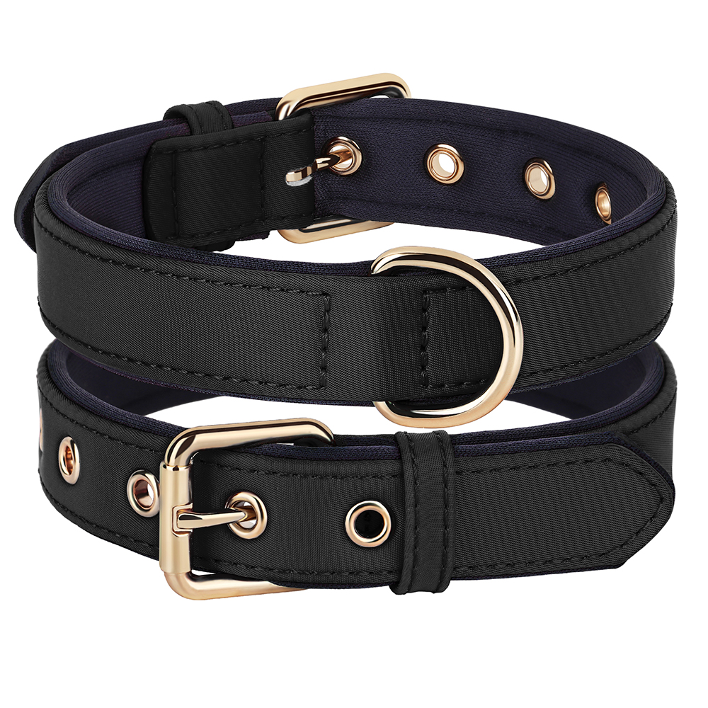 Collier en nylon imperméable pour chien, 8 couleurs, doux, rembourré, respirant, colliers pour animaux de compagnie, petits et moyens chiens, Chihahua, PDPDog, accessoires: S / Black
