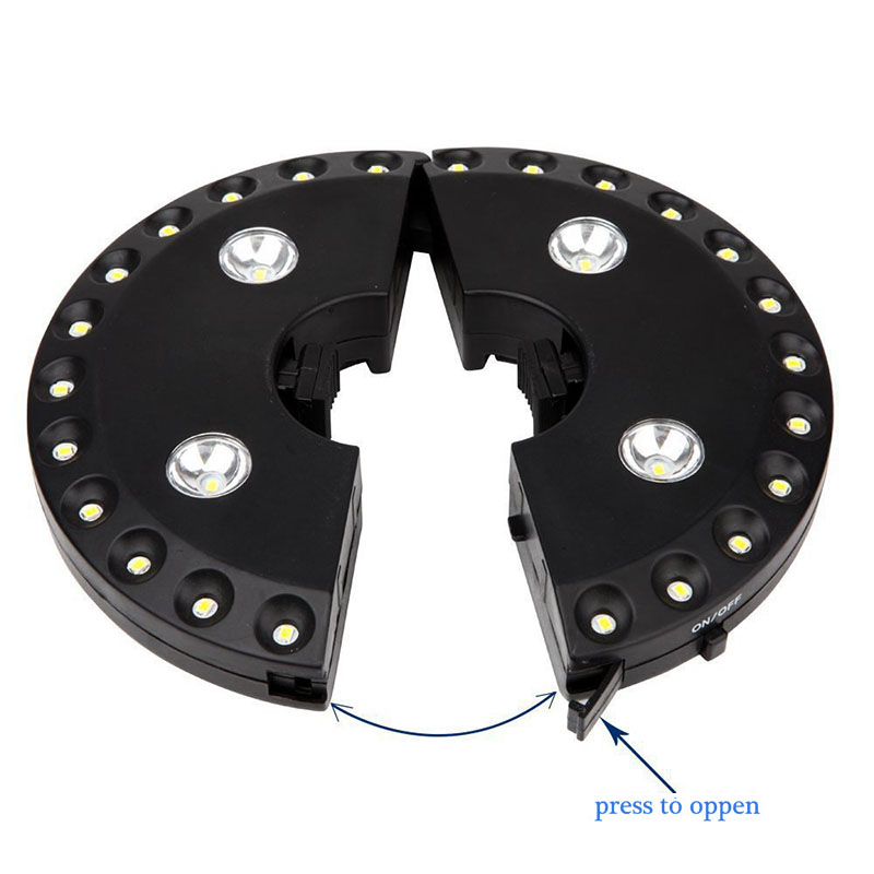 Patio Umbrella Light 3 Brightness Modes Cordless 28 LED Lights for Patio Umbrella Camping Tents GHS99