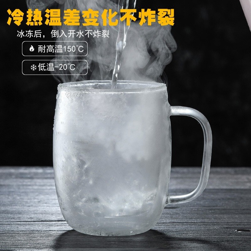 Big Beer Wine Glasses Drinking Whiskey Vodka Cup Coffee Juice Water Cups Tea Mug Double Bottom Glass Mugs For Home