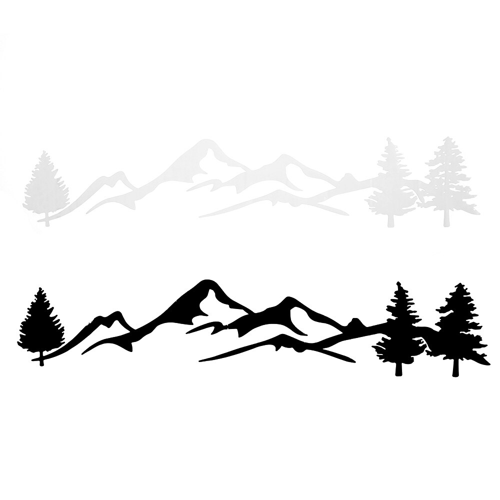 100cm Schwarz/Weiß Baum Berg Auto Decor PET Wald Aufkleber Auto Aufkleber Für SUV RV Camper Offroad Auto styling