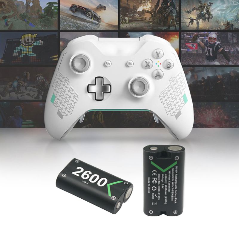 Controller Charger Rechargeable Battery Pack Charging Station for XBOX ONE Gaming Controller Charging with 2pcs 2600mAh Battery
