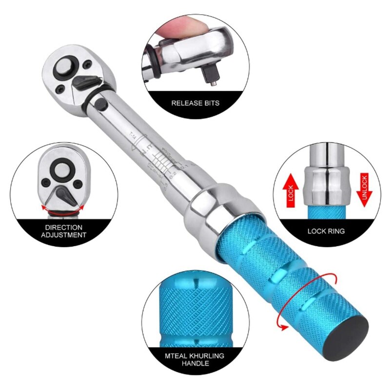 High Precision Industrial DR 1-25Nm Preset Torque Wrench Bicycle Tool Kits Bike Repair Spanner Torque Wrench Set