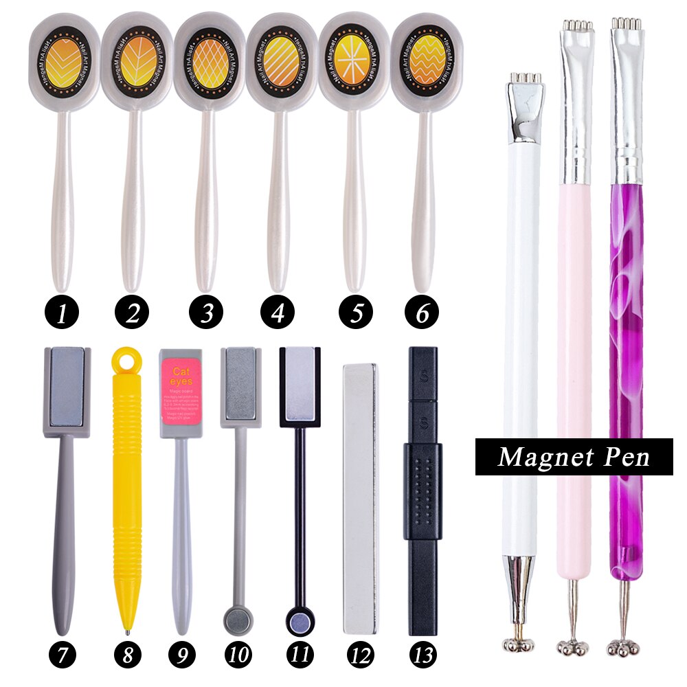 1 stücke Doppel Kopf Katze Auge Gel Magnet Stock Gebogene Linie Streifen 3D Entwürfe Für Polnische Nagel Gel Nagel Kunst Dekor Magnetische Werkzeuge LA035